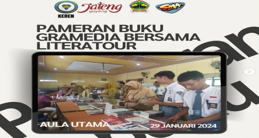 Pameran buku Gramedia bersama @literatour_official di aula utama