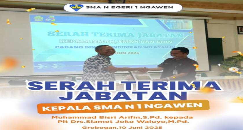 Serah terima jabatan Kepala SMA N 1 Ngawen