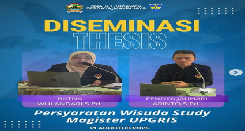 Diseminasi Thesis bersama narasumber Bapak Fendya Jauhari Budi Arinto,S.Pd. dan Ibu Ratna Wulandari,S.Pd.