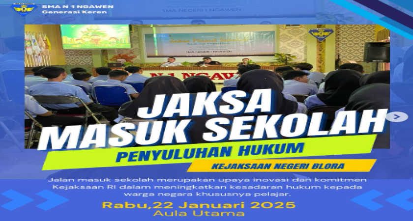 Penyuluhan hukum Jaksa Masuk Sekolah bersama Kejaksaan Negeri Blora.