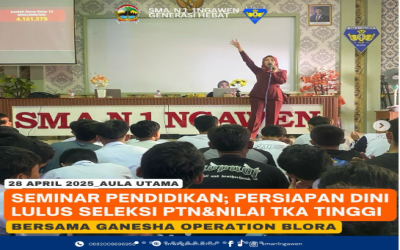 Seminar Pendidikan dengan tema Persiapan Dini Lulus Seleksi PTN& TKA Tinggi bersama Ganesha Operation Blora.